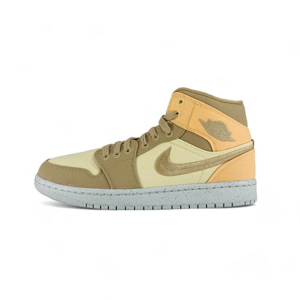 Air Jordan 1 Mid SE Beige Gold Lifestyle Sneakers, New Women's Shoes DV0427-102
